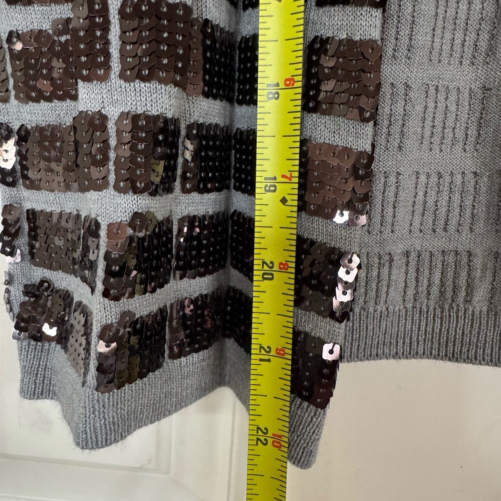 Halogen embellished sequin wool blend cardigan - Picture 3 of 8
